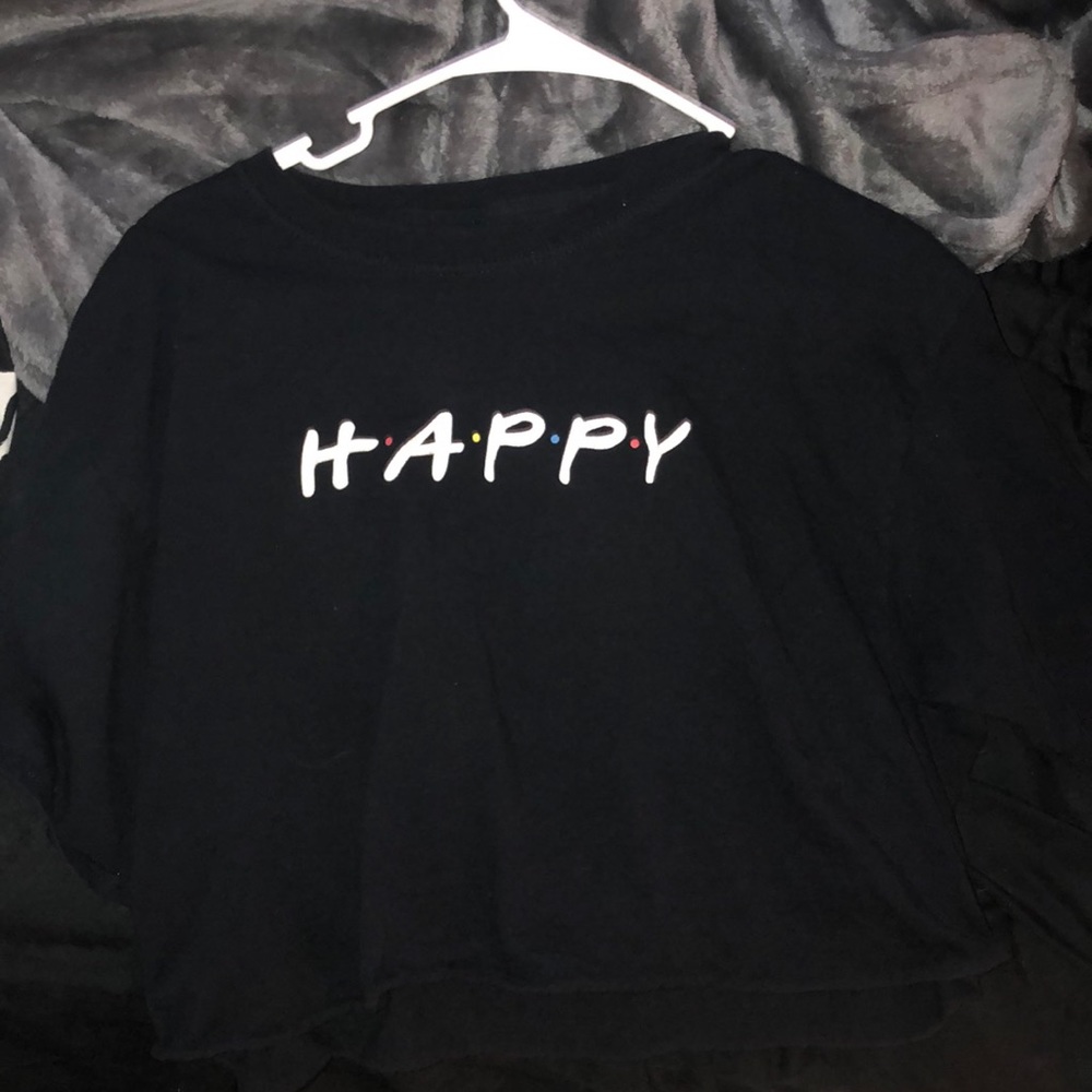 Happy crop top tee
